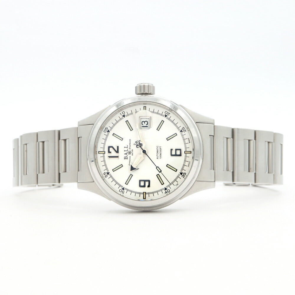 内部点検済 BALL ボール ウォッチ ストークマン レーサー NM2088CS2J デイト 100m防水 白 ホワイト SS ステンレス メンズ 自動巻き【6ヶ月保証】【腕時計】【中古】