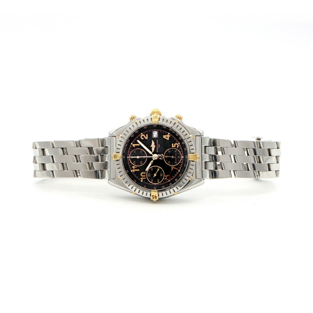 内部点検済 BREITLING ブライトリング クロノマット ビコロ B13050 クロノグラフ デイト 100m防水 黒 ブラック SS ステンレス YG イエローゴールド コンビ メンズ 自動巻き【6ヶ月保証】【腕時計】【中古】