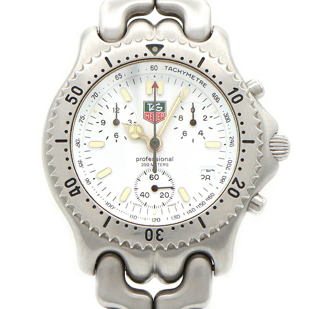 電池交換済 TAG Heuer タグホイヤー S/el セルシリーズ クロノグラフ CG1112 デイト 200m防水 白 ホワイト SS ステンレス メンズ クォーツ【6ヶ月保証】【腕時計】【中古】