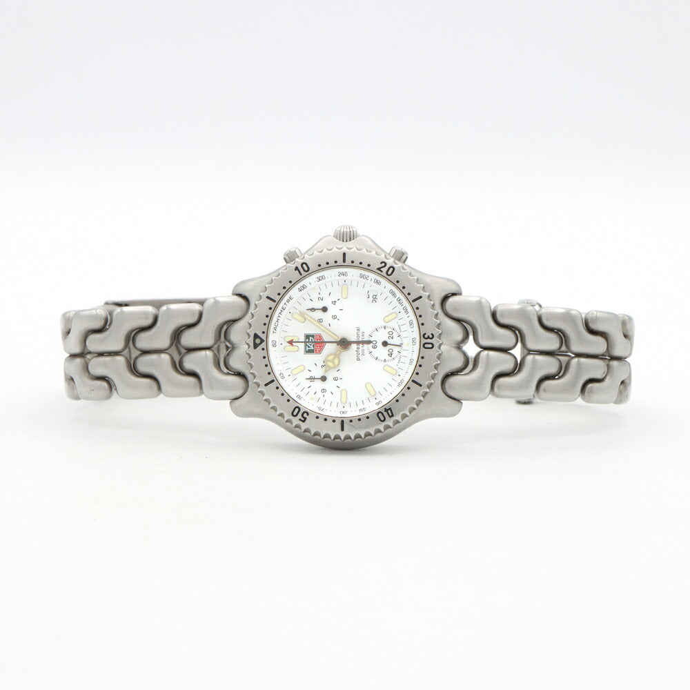 電池交換済 TAG Heuer タグホイヤー S/el セルシリーズ クロノグラフ CG1112 デイト 200m防水 白 ホワイト SS ステンレス メンズ クォーツ【6ヶ月保証】【腕時計】【中古】