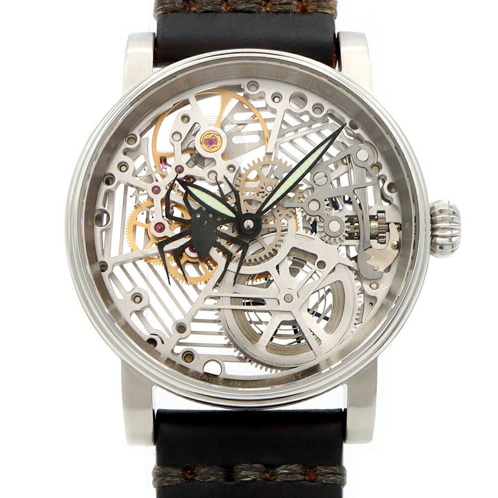 内部点検済 SCHAUMBURG WATCH シャウボーグ ウォッチ ウニカトリウム アラネア ARANEA スケルトン SS ステンレス 純正ベルト 純正尾錠 メンズ 手巻き 【6ヶ月保証】【腕時計】【中古】
