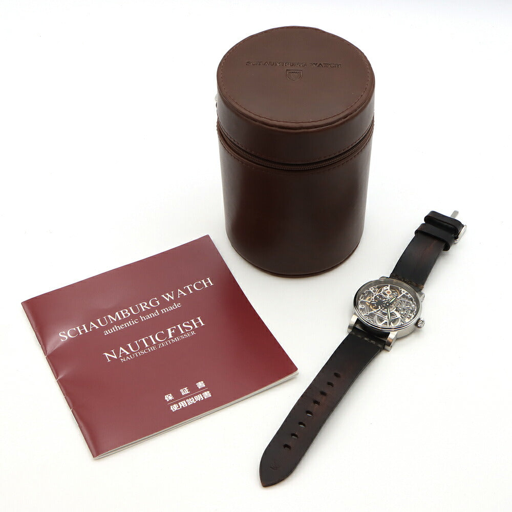 内部点検済 SCHAUMBURG WATCH シャウボーグ ウォッチ ウニカトリウム アラネア ARANEA スケルトン SS ステンレス 純正ベルト 純正尾錠 メンズ 手巻き 【6ヶ月保証】【腕時計】【中古】