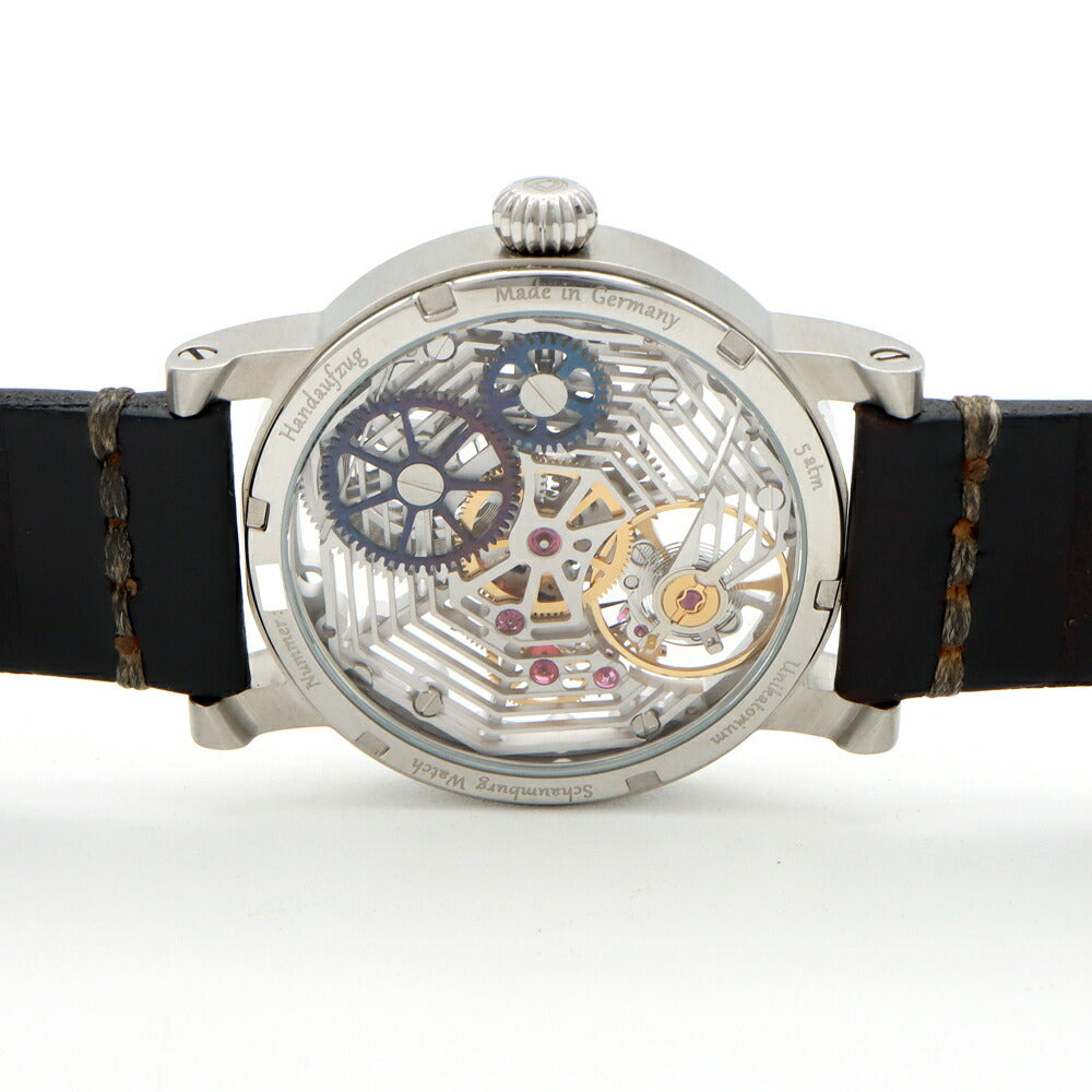内部点検済 SCHAUMBURG WATCH シャウボーグ ウォッチ ウニカトリウム アラネア ARANEA スケルトン SS ステンレス 純正ベルト 純正尾錠 メンズ 手巻き 【6ヶ月保証】【腕時計】【中古】