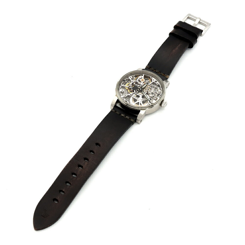 内部点検済 SCHAUMBURG WATCH シャウボーグ ウォッチ ウニカトリウム アラネア ARANEA スケルトン SS ステンレス 純正ベルト 純正尾錠 メンズ 手巻き 【6ヶ月保証】【腕時計】【中古】