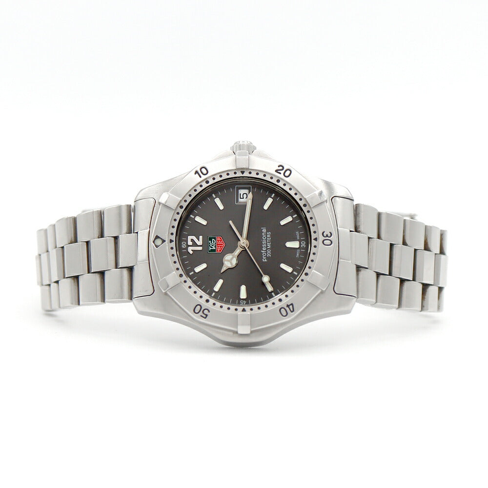 電池交換済 TAG Heuer タグホイヤー 2000シリーズ プロフェッショナル WK1115 200m防水 デイト グレー SS ステンレス メンズ クォーツ【6ヶ月保証】【腕時計】【中古】