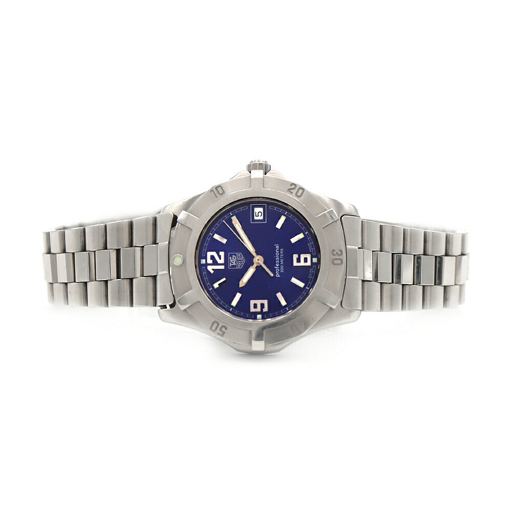 電池交換済 TAG Heuer タグホイヤー 2000 エクスクルーシブ WN1112 デイト 200m防水 青 ブルー SS ステンレス メンズ クォーツ【6ヶ月保証】【腕時計】【中古】