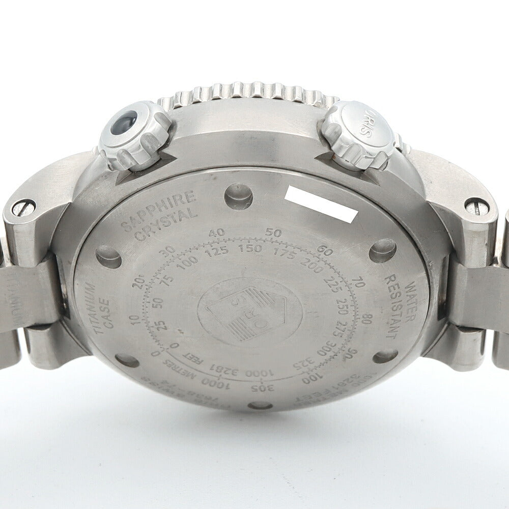 内部点検済 ORIS オリス ダイバーズ 7638-74 デイト スモールセコンド 1000m防水 黒 ブラック Ti チタン メンズ 自動巻き【6ヶ月保証】【腕時計】【中古】