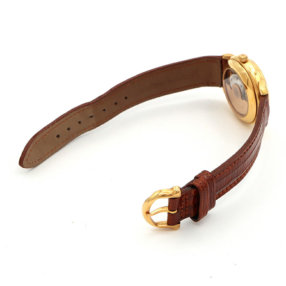 MAURICE LACROIX モーリスラクロア マスターピース ファイブハンズ 27388 デイデイト 裏スケ 白 ホワイトシェル YGP イエローゴールド 純正ベルト 純正尾錠 メンズ 自動巻き【6ヶ月保証】【腕時計】【中古】