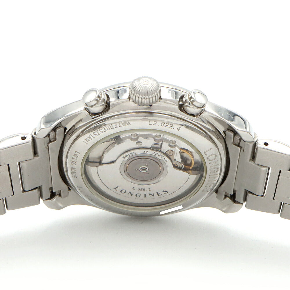 LONGINES ロンジン ウィームス クロノグラフ L2.622.4 デイト スモールセコンド 裏スケ シルバー SS ステンレス メンズ 自動巻き【6ヶ月保証】【腕時計】【中古】
