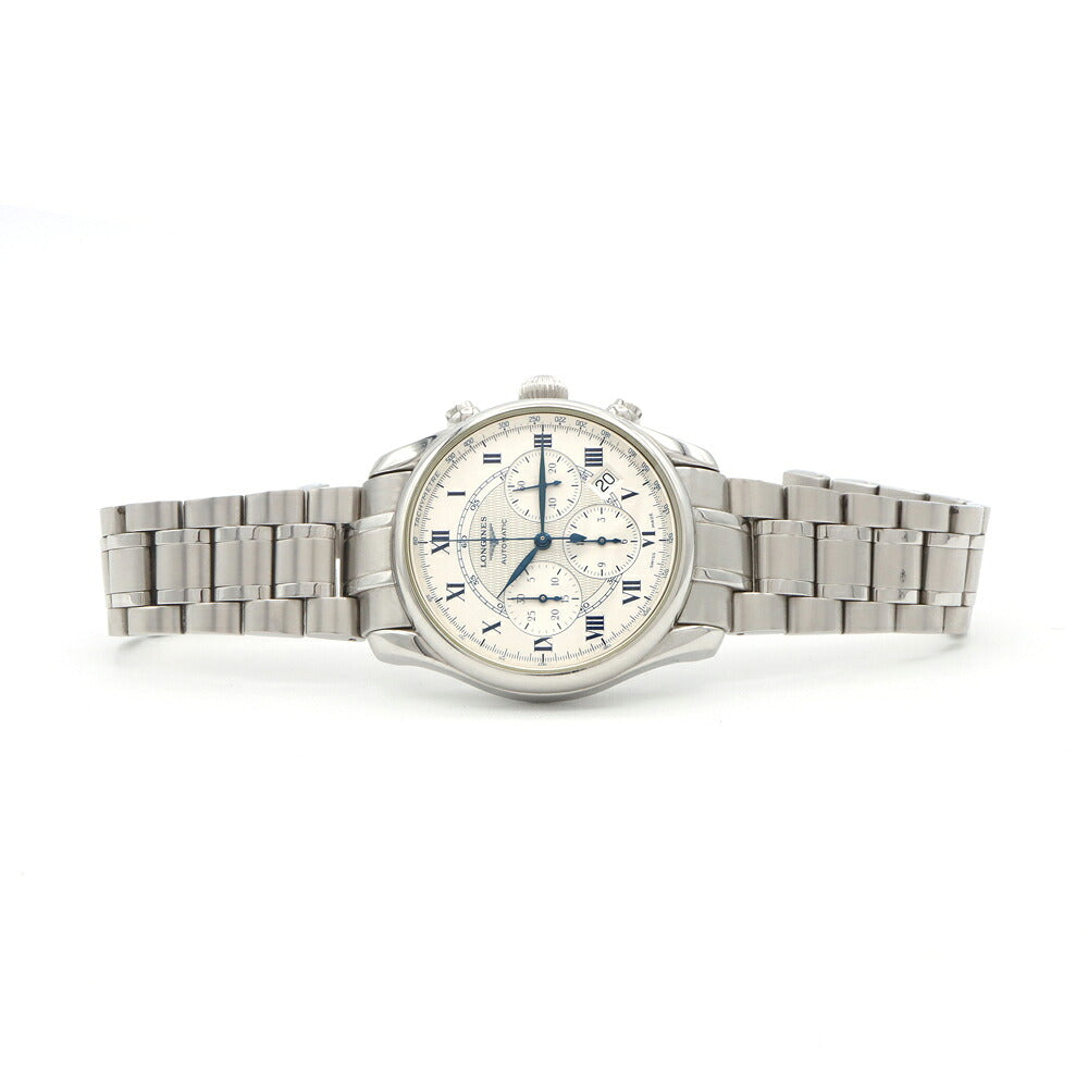 LONGINES ロンジン ウィームス クロノグラフ L2.622.4 デイト スモールセコンド 裏スケ シルバー SS ステンレス メンズ 自動巻き【6ヶ月保証】【腕時計】【中古】