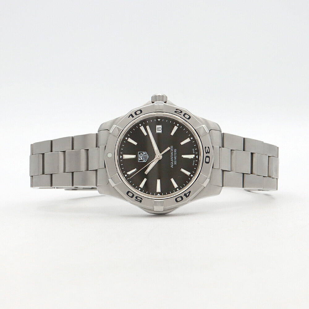 電池交換済 TAG Heuer タグホイヤー アクアレーサー WAP1110 BA0831 デイト 300m防水 黒 ブラック SS ステンレス メンズ クォーツ【6ヶ月保証】【腕時計】【中古】