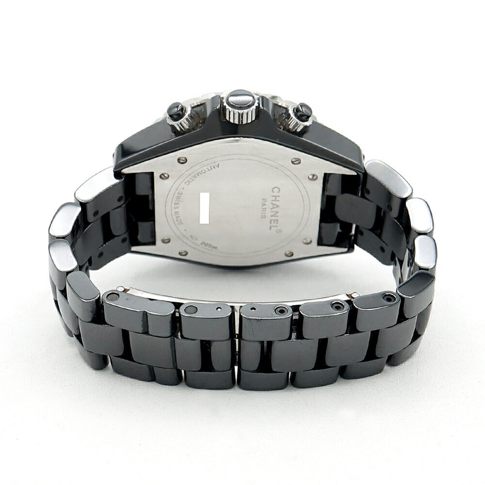 内部点検済 CHANEL シャネル J12 クロノグラフ 41mm 2重ダイヤベゼル H0940 ダイヤモンド 200m防水 デイト 黒 ブラック CE セラミック SS ステンレス アフターダイヤ メンズ 自動巻き【6ヶ月保証】【腕時計】【中古】
