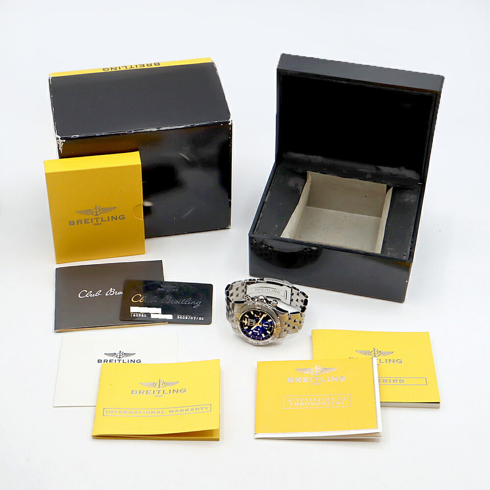 内部点検済 BREITLING ブライトリング クロノマット ブラックバード A44359 クロノグラフ ビッグデイト 300m防水 黒 ブラック SS ステンレス メンズ 自動巻き【6ヶ月保証】【腕時計】【中古】