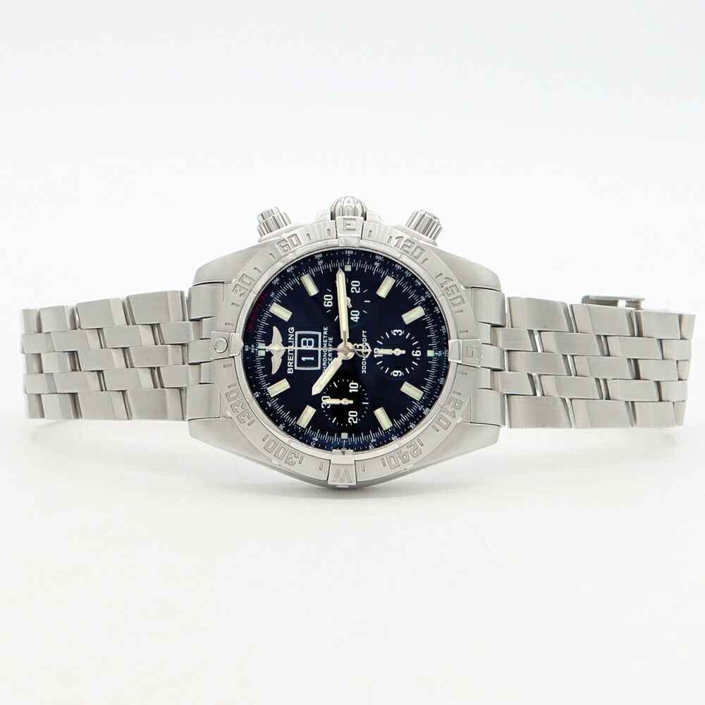 内部点検済 BREITLING ブライトリング クロノマット ブラックバード A44359 クロノグラフ ビッグデイト 300m防水 黒 ブラック SS ステンレス メンズ 自動巻き【6ヶ月保証】【腕時計】【中古】