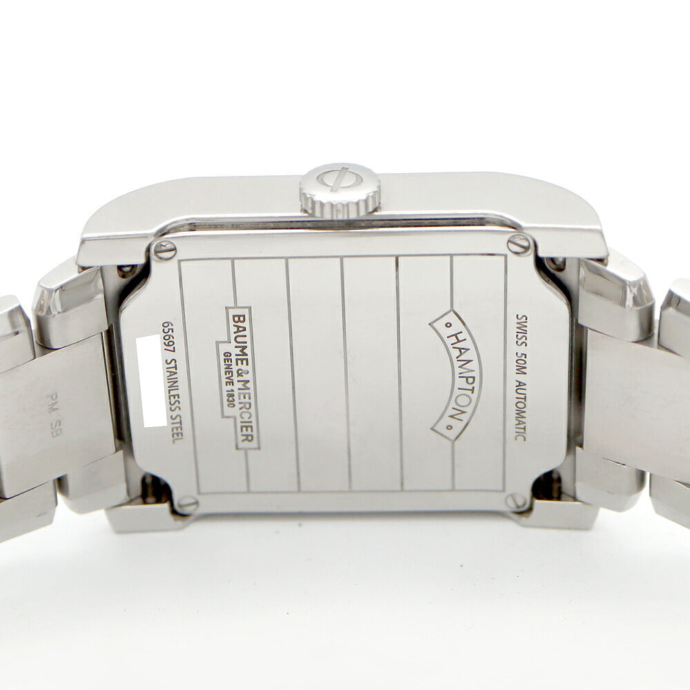 BAUME&MERCIER ボーム&メルシェ ハンプトン 65697 50m防水 スモールセコンド デイト グレー SS ステンレス メンズ 自動巻き【6ヶ月保証】【腕時計】【中古】