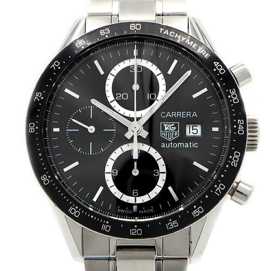 TAG Heuer タグホイヤー カレラ キャリバー16 クロノグラフ CV2010 BA0786 デイト 50m防水 裏スケ 黒 ブラック SS ステンレス メンズ 自動巻き【6ヶ月保証】【腕時計】【中古】