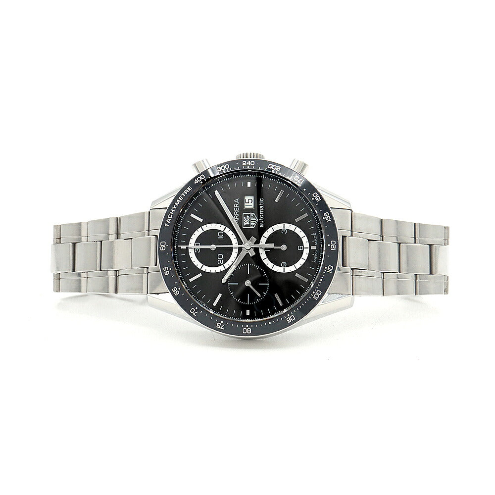 TAG Heuer タグホイヤー カレラ キャリバー16 クロノグラフ CV2010 BA0786 デイト 50m防水 裏スケ 黒 ブラック SS ステンレス メンズ 自動巻き【6ヶ月保証】【腕時計】【中古】