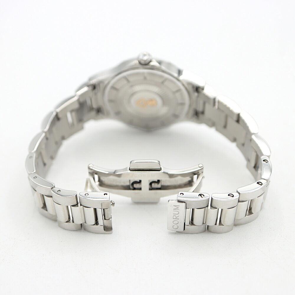 電池交換済 CORUM コルム アドミラル 32 01.0132 A020/03658 50m防水 白 ホワイトシェル SS ステンレス レディース クォーツ【6ヶ月保証】【腕時計】【中古】