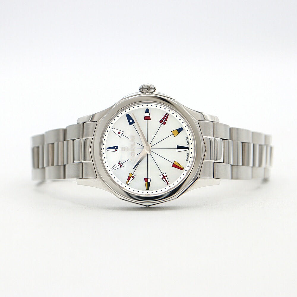電池交換済 CORUM コルム アドミラル 32 01.0132 A020/03658 50m防水 白 ホワイトシェル SS ステンレス レディース クォーツ【6ヶ月保証】【腕時計】【中古】