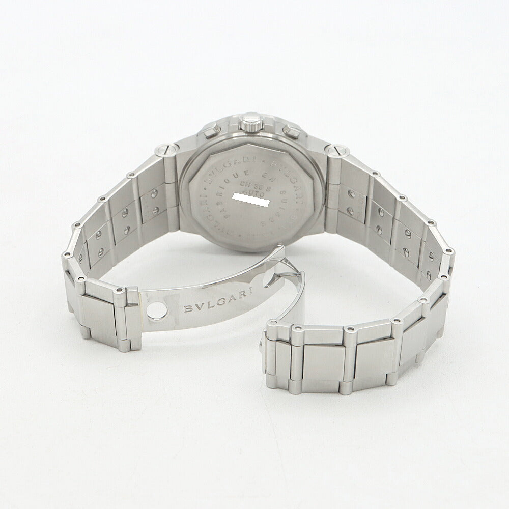 内部点検済 BVLGARI ブルガリ ディアゴノ スポーツ クロノグラフ CH35S デイト 黒 ブラック SS ステンレス メンズ 自動巻き【6ヶ月保証】【腕時計】【中古】