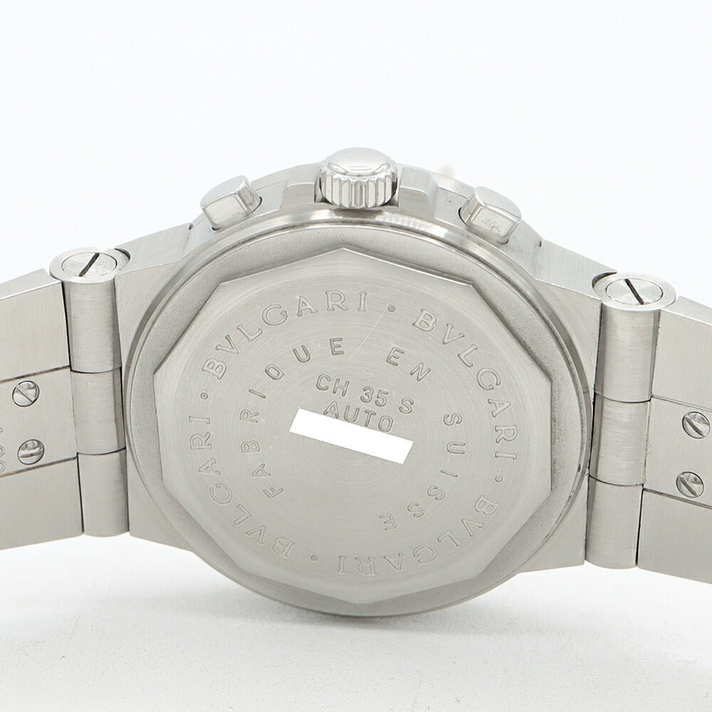 内部点検済 BVLGARI ブルガリ ディアゴノ スポーツ クロノグラフ CH35S デイト 黒 ブラック SS ステンレス メンズ 自動巻き【6ヶ月保証】【腕時計】【中古】