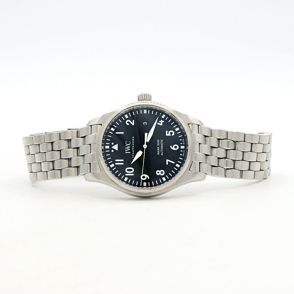 内部点検済 IWC インターナショナルウォッチカンパニー パイロットウォッチ マークXVIII IW327011 デイト 60m防水 黒 ブラック SS ステンレス メンズ 自動巻き マーク18【6ヶ月保証】【腕時計】【中古】