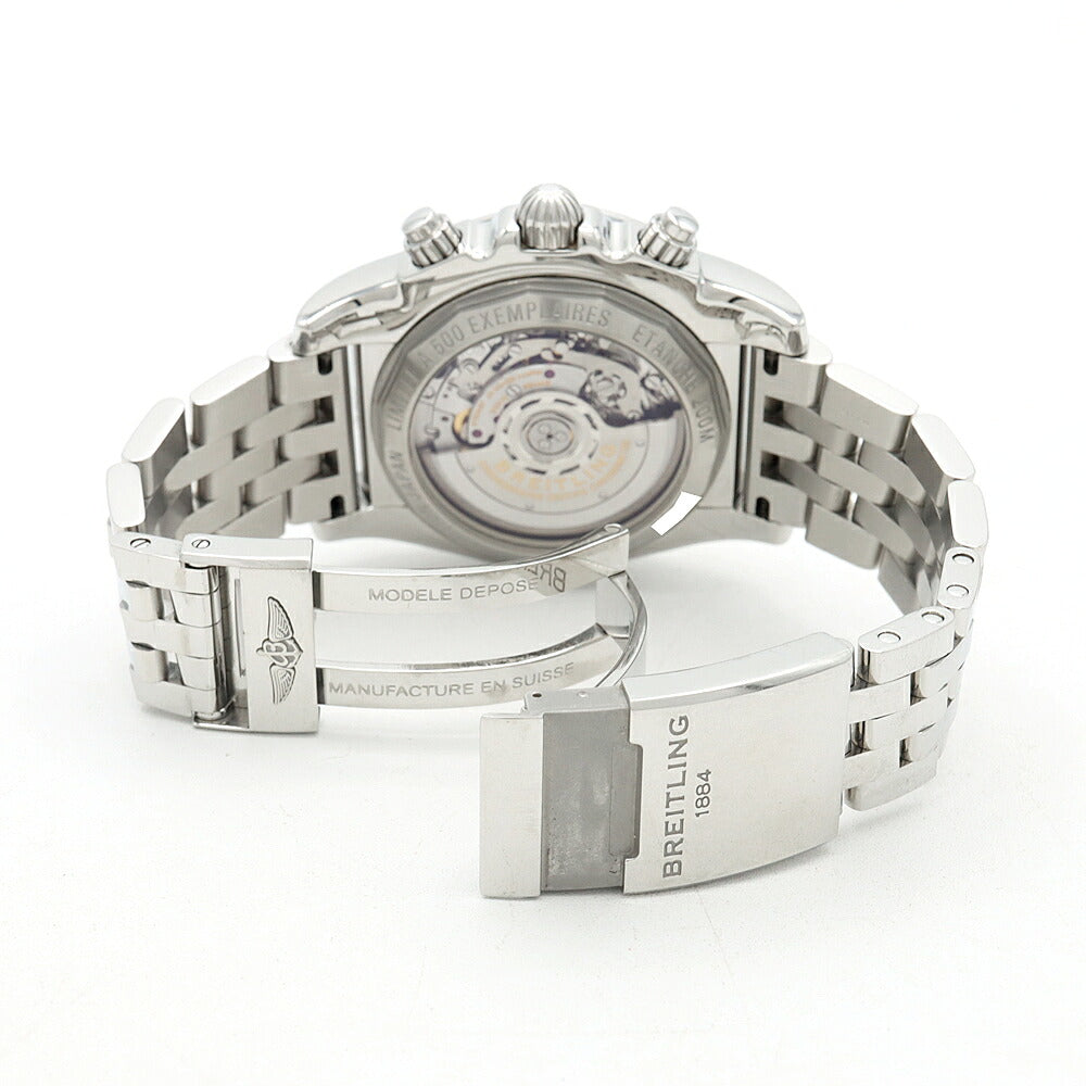 BREITLING ブライトリング クロノマット44 日本限定500本 AB0111 クロノグラフ デイト 200m防水 裏スケ 黒 ブラックシェル SS ステンレス メンズ 自動巻き【6ヶ月保証】【腕時計】【中古】