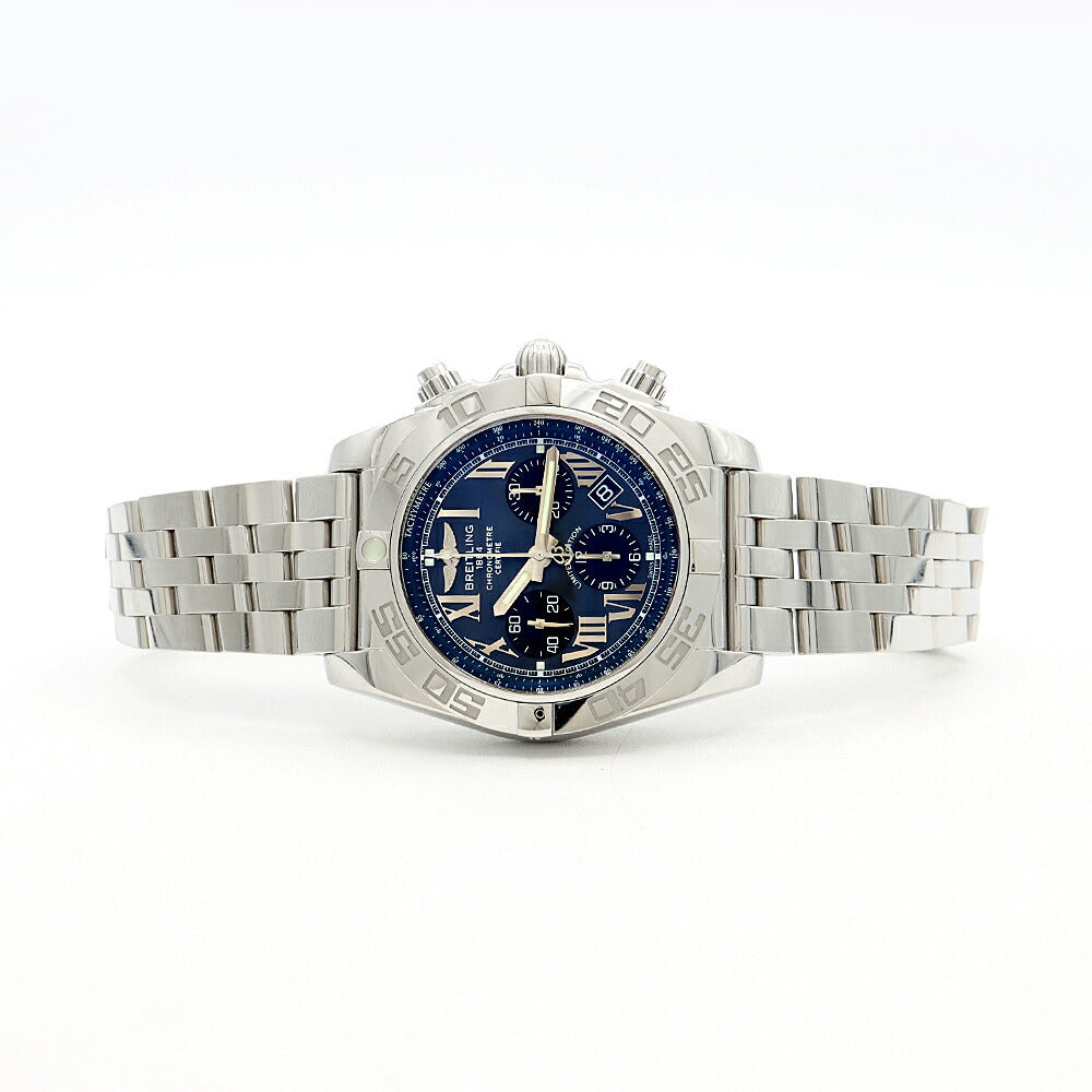 BREITLING ブライトリング クロノマット44 日本限定500本 AB0111 クロノグラフ デイト 200m防水 裏スケ 黒 ブラックシェル SS ステンレス メンズ 自動巻き【6ヶ月保証】【腕時計】【中古】