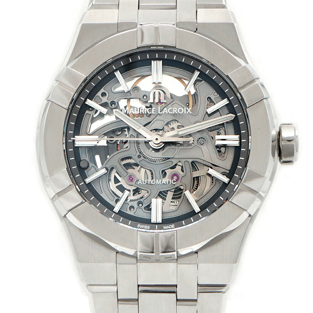 MAURICE LACROIX モーリスラクロア アイコン オートマティック AI6007-SS002-030-1 裏スケ 200m防水 スケルトン SS ステンレス メンズ 自動巻き【6ヶ月保証】【腕時計】【中古】