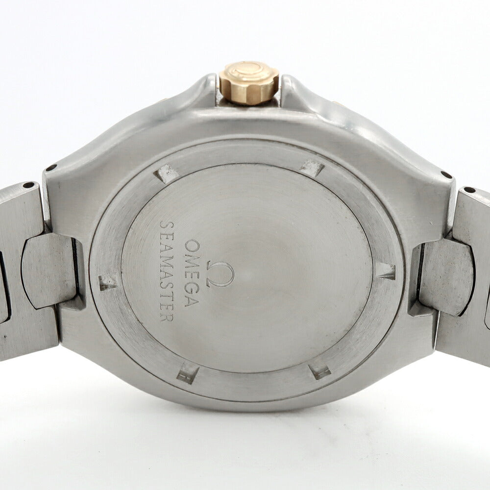 OMEGA オメガ シーマスター 396.1042 デイト 黒 ブラック YG イエローゴールド SS ステンレス コンビ メンズ クォーツ アンティーク ヴィンテージ【腕時計】【中古】
