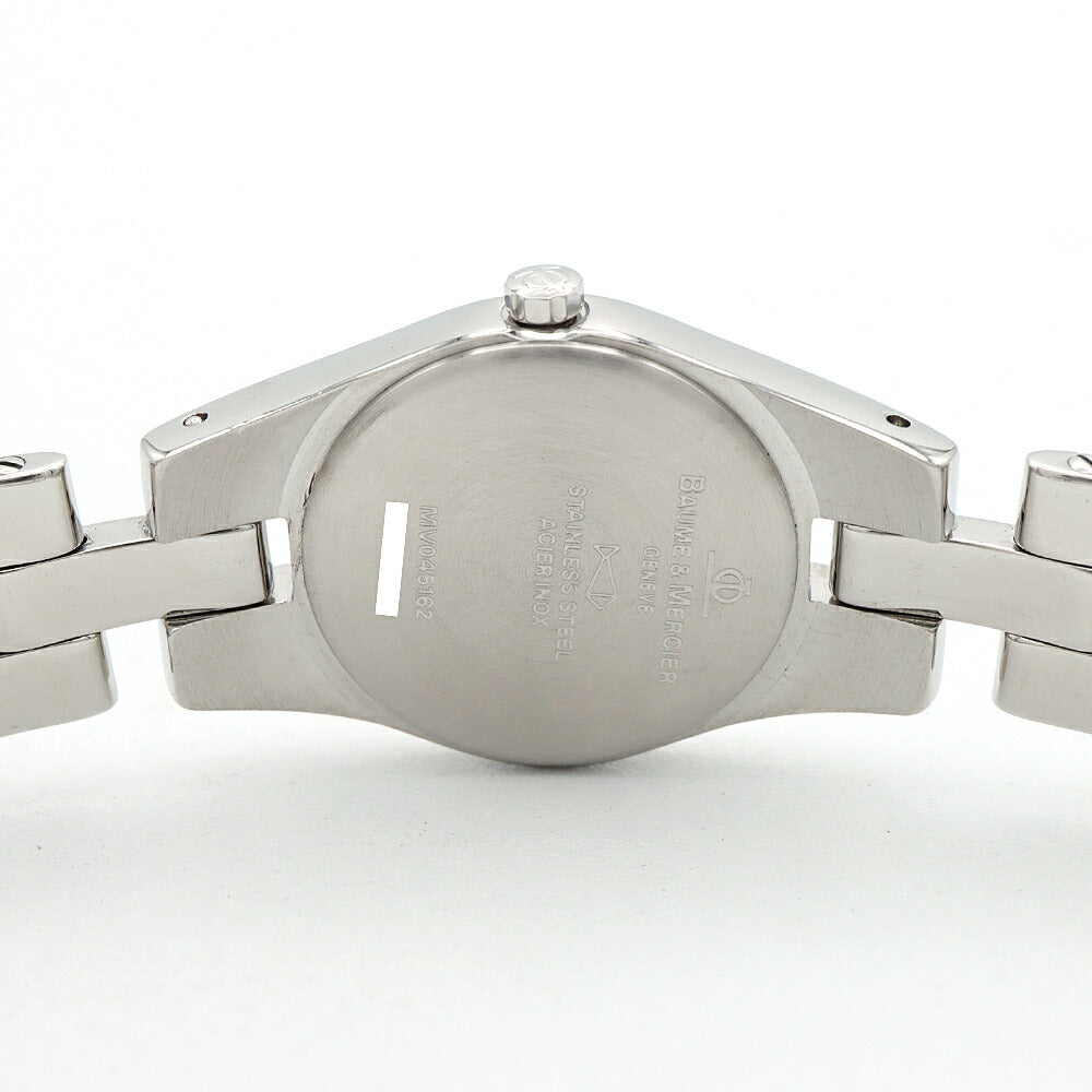 電池交換済 BAUME＆MERCIER ボーム&メルシェ リネア MV045162 紺 ネイビー SS ステンレス レディース クォーツ 【6ヶ月保証】【腕時計】【中古】