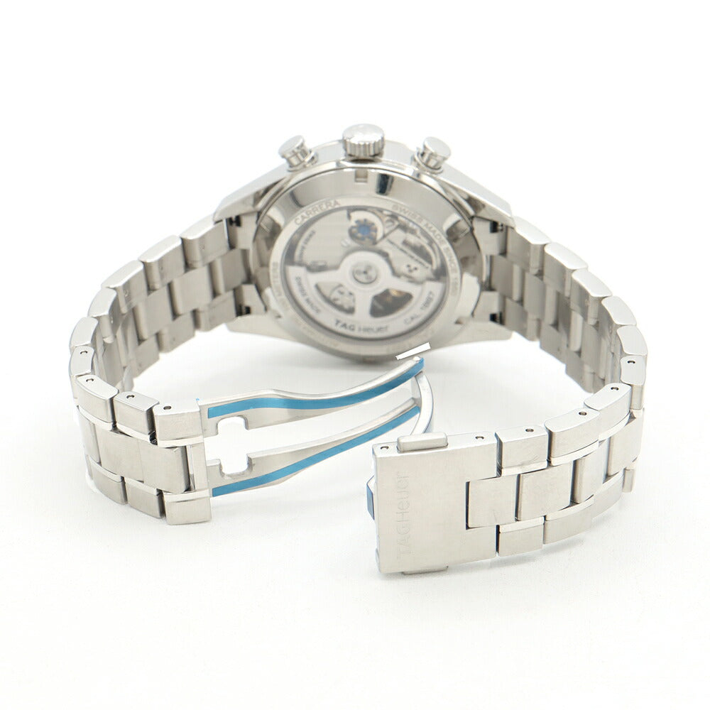 TAG Heuer タグホイヤー カレラ キャリバー1887 クロノグラフ CAR2110 BA0720 デイト 100m防水 裏スケ 黒 ブラック SS ステンレス メンズ 自動巻き【6ヶ月保証】【腕時計】【中古】