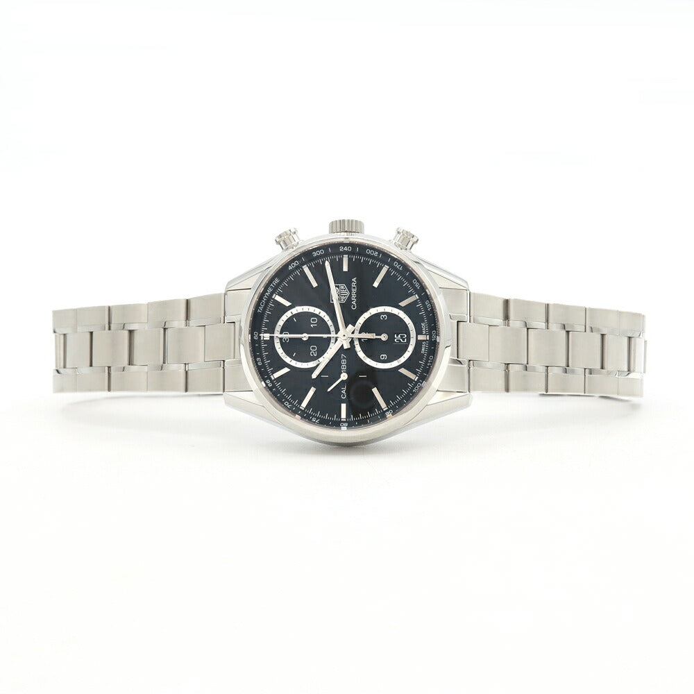 TAG Heuer タグホイヤー カレラ キャリバー1887 クロノグラフ CAR2110 BA0720 デイト 100m防水 裏スケ 黒 ブラック SS ステンレス メンズ 自動巻き【6ヶ月保証】【腕時計】【中古】