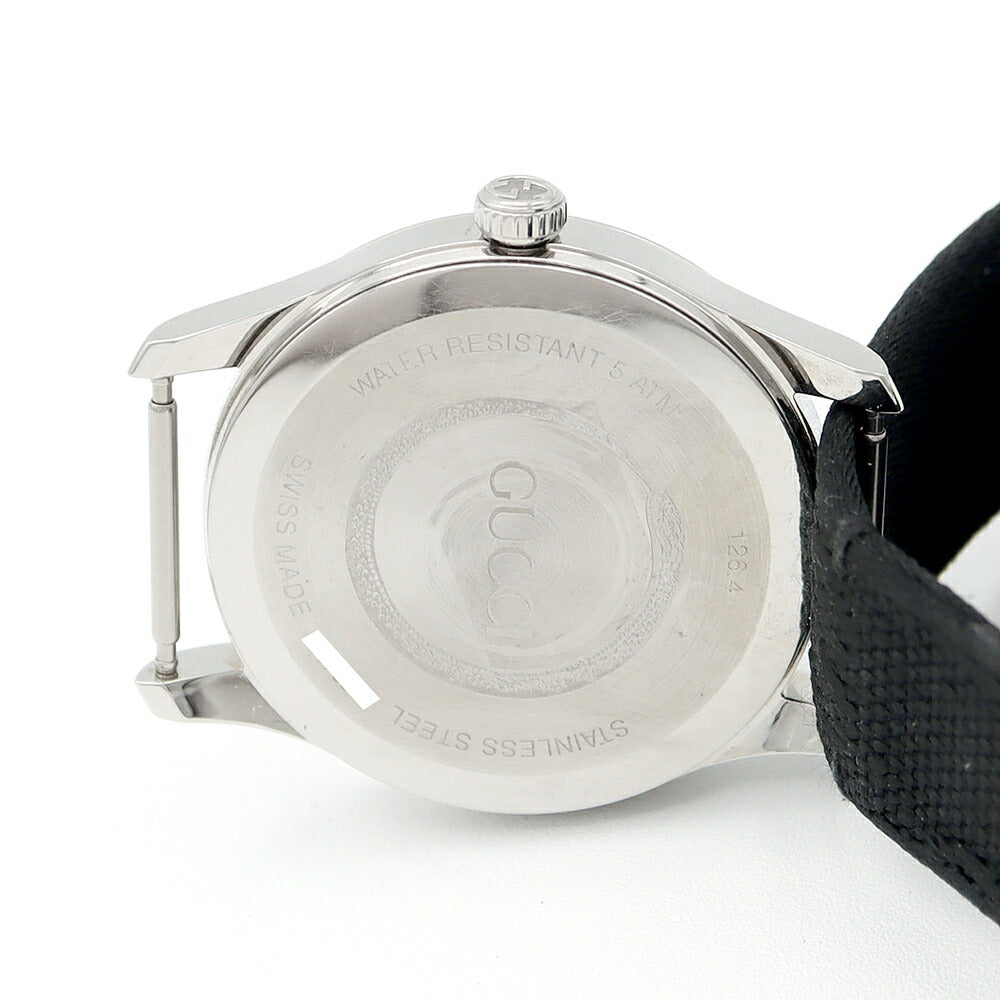 電池交換済 GUCCI グッチ Gタイムレス 126.4 50m防水 黒 ブラック SS ステンレス 純正ベルト 純正尾錠 メンズ レディース ボーイズ クォーツ【6ヶ月保証】【腕時計】【中古】