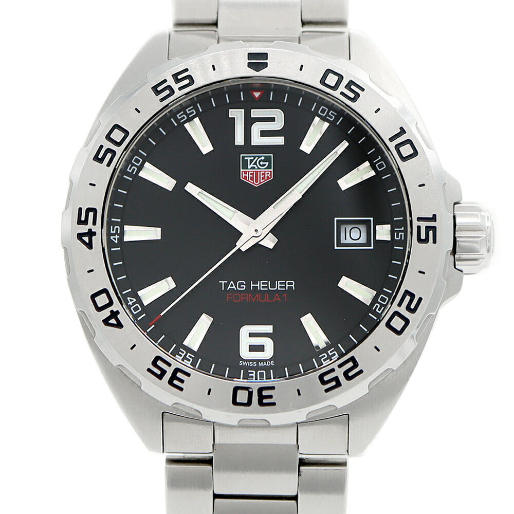 電池交換済 TAG Heuer タグホイヤー フォーミュラ1 WAZ1112 BA0875 デイト 200m防水 黒 ブラック SS ステンレス メンズ クォーツ フォーミュラー1【6ヶ月保証】【腕時計】【中古】