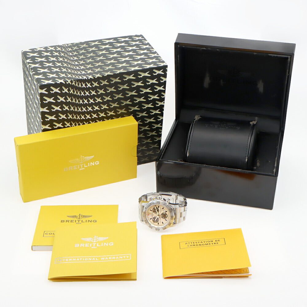 電池交換済 BREITLING ブライトリング コルト クロノグラフ II A73387 デイト 300m防水 ベージュ SS ステンレス メンズ クォーツ【6ヶ月保証】【腕時計】【中古】