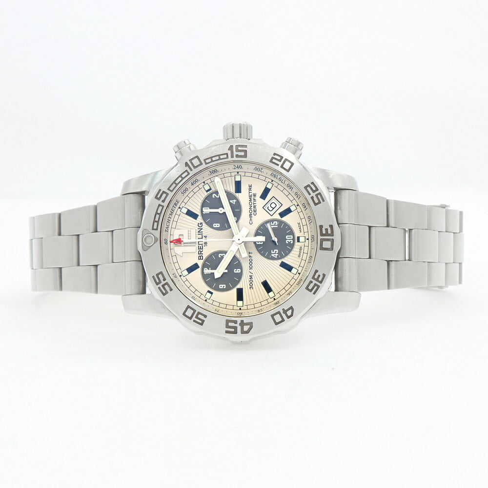 電池交換済 BREITLING ブライトリング コルト クロノグラフ II A73387 デイト 300m防水 ベージュ SS ステンレス メンズ クォーツ【6ヶ月保証】【腕時計】【中古】