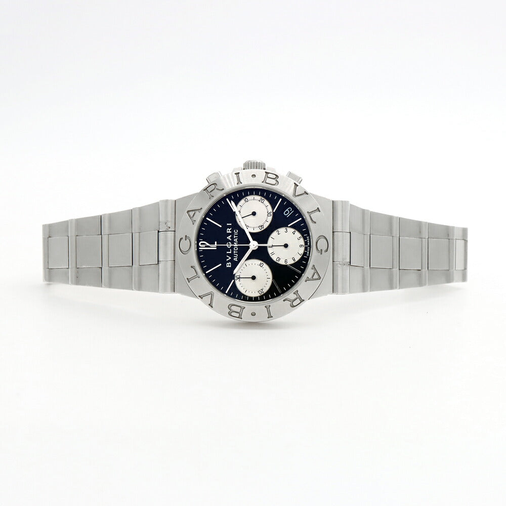 BVLGARI ブルガリ ディアゴノ スポーツ クロノグラフ CH35S デイト 黒 ブラック SS ステンレス メンズ 自動巻き【6ヶ月保証】【腕時計】【中古】