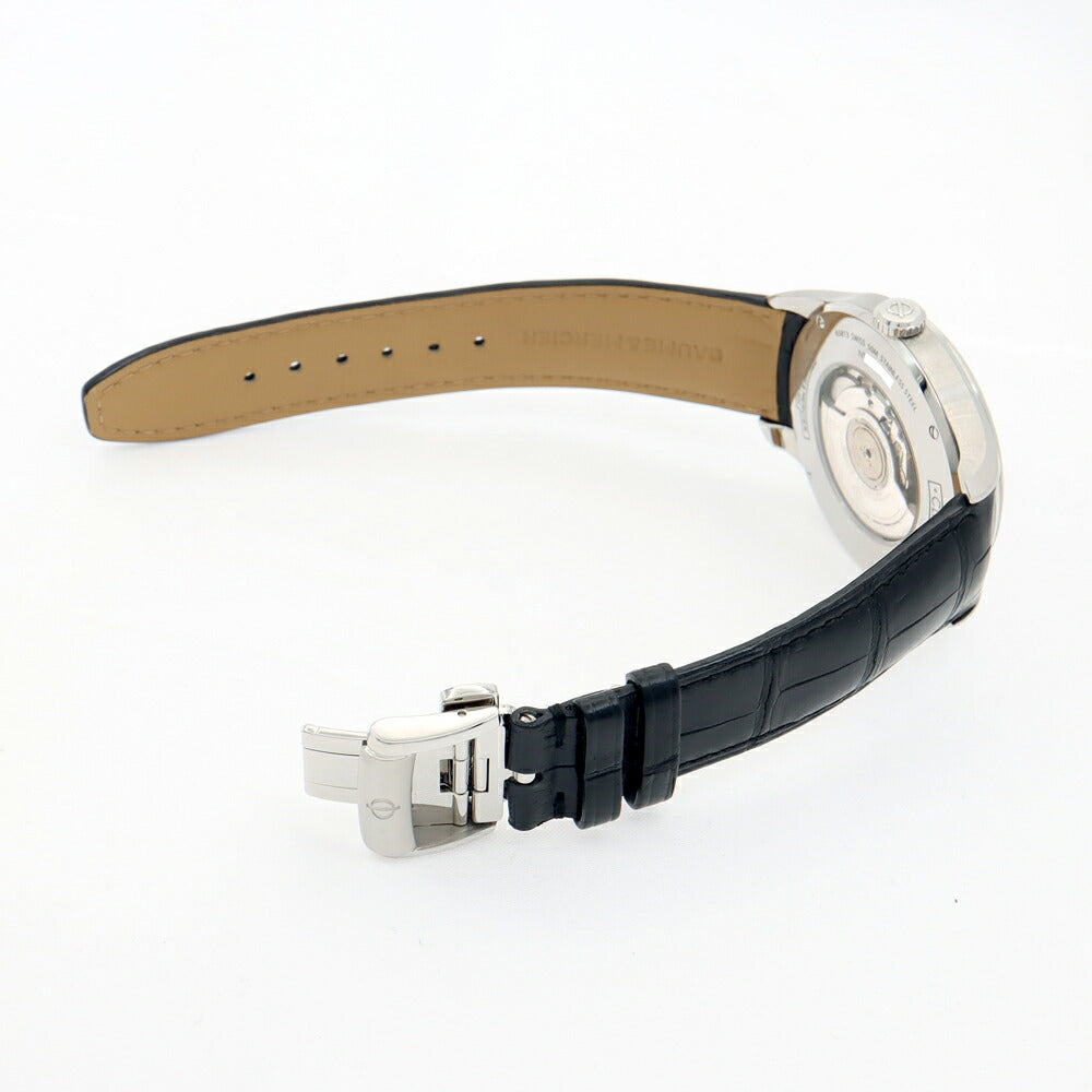 BAUME&MERCIER ボーム&メルシェ クリフトン GMT パワーリザーブ 65813 M0A10316 デイト 青 ブルー SS ステンレス 純正ベルト 純正尾錠 メンズ 自動巻き【6ヶ月保証】【腕時計】【中古】