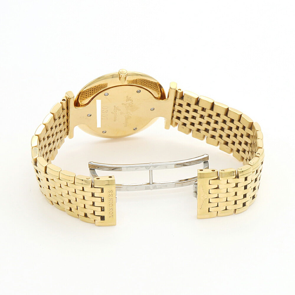 電池交換済 LONGINES ロンジン ラ グラン クラシック ドゥ ロンジン L4.709.2 ダイヤモンド 12Pダイヤ ゴールド YGP イエローゴールド SS ステンレス メンズ ボーイズ レディース クォーツ【6ヶ月保証】【腕時計】【中古】