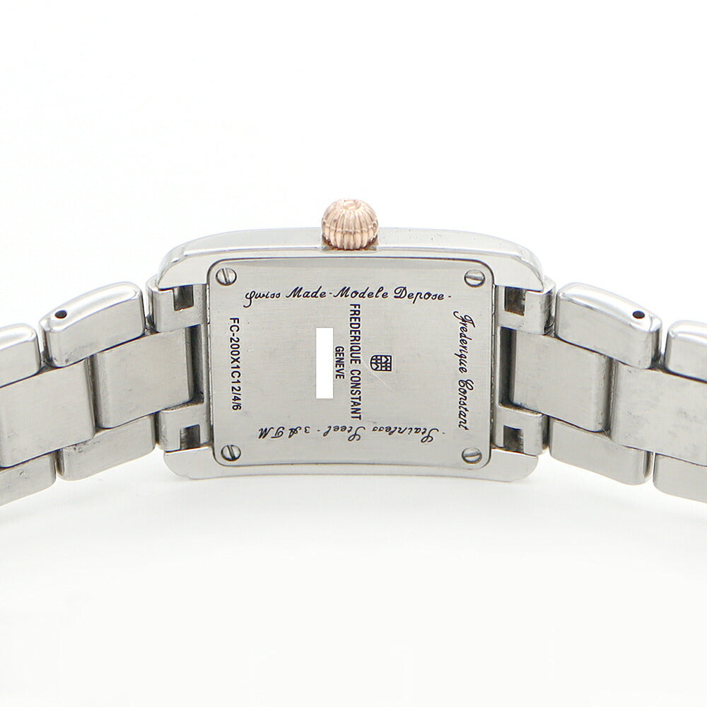 Battery replaced FREDERIQUE CONSTANT Classic Carre FC-200X1C12/4/6 Silver SS Stainless Steel PGP Pink Gold Combi Ladies Quartz [6 Month Warranty] [Watch] [Used]
