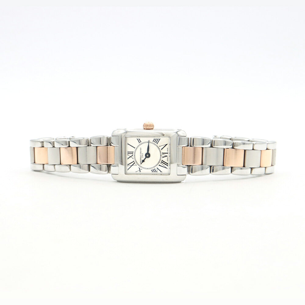 電池交換済 FREDERIQUE CONSTANT フレデリックコンスタント クラシック カレ FC-200X1C12/4/6 シルバー SS ステンレス PGP ピンクゴールド コンビ レディース クォーツ【6ヶ月保証】【腕時計】【中古】