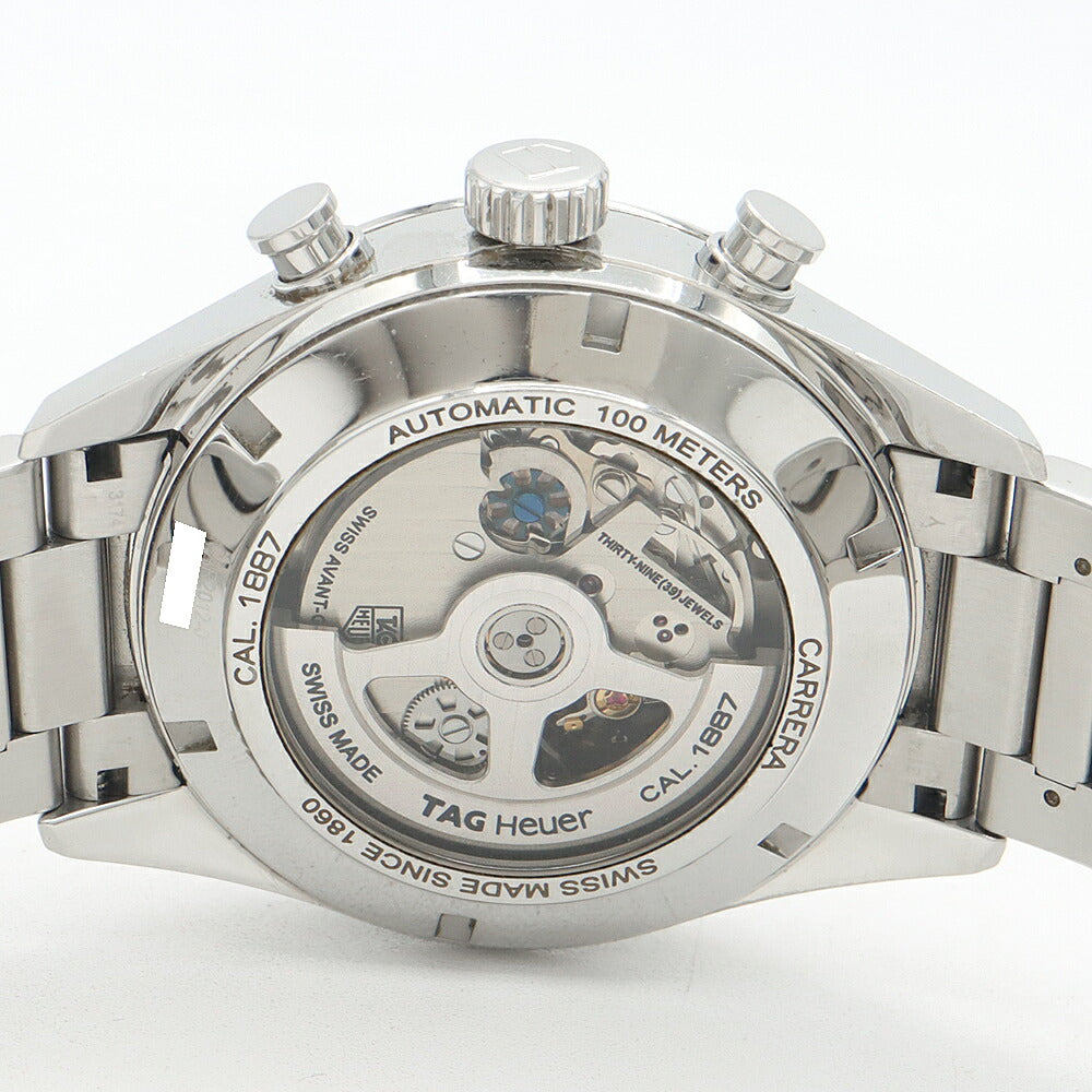 TAG Heuer タグホイヤー カレラ キャリバー1887 クロノグラフ CAR2012 デイト 100m防水 裏スケ シルバー SS ステンレス メンズ 自動巻き【6ヶ月保証】【腕時計】【中古】