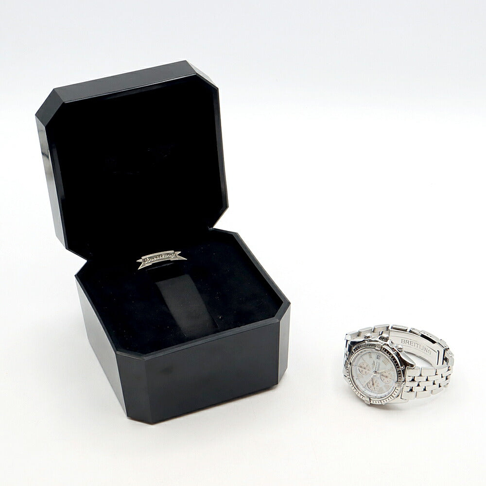 内部点検済 BREITLING ブライトリング クロスウィンド A13355 クロノグラフ 100m防水 デイト 白 ホワイト SS ステンレス メンズ 自動巻き【6ヶ月保証】【腕時計】【中古】