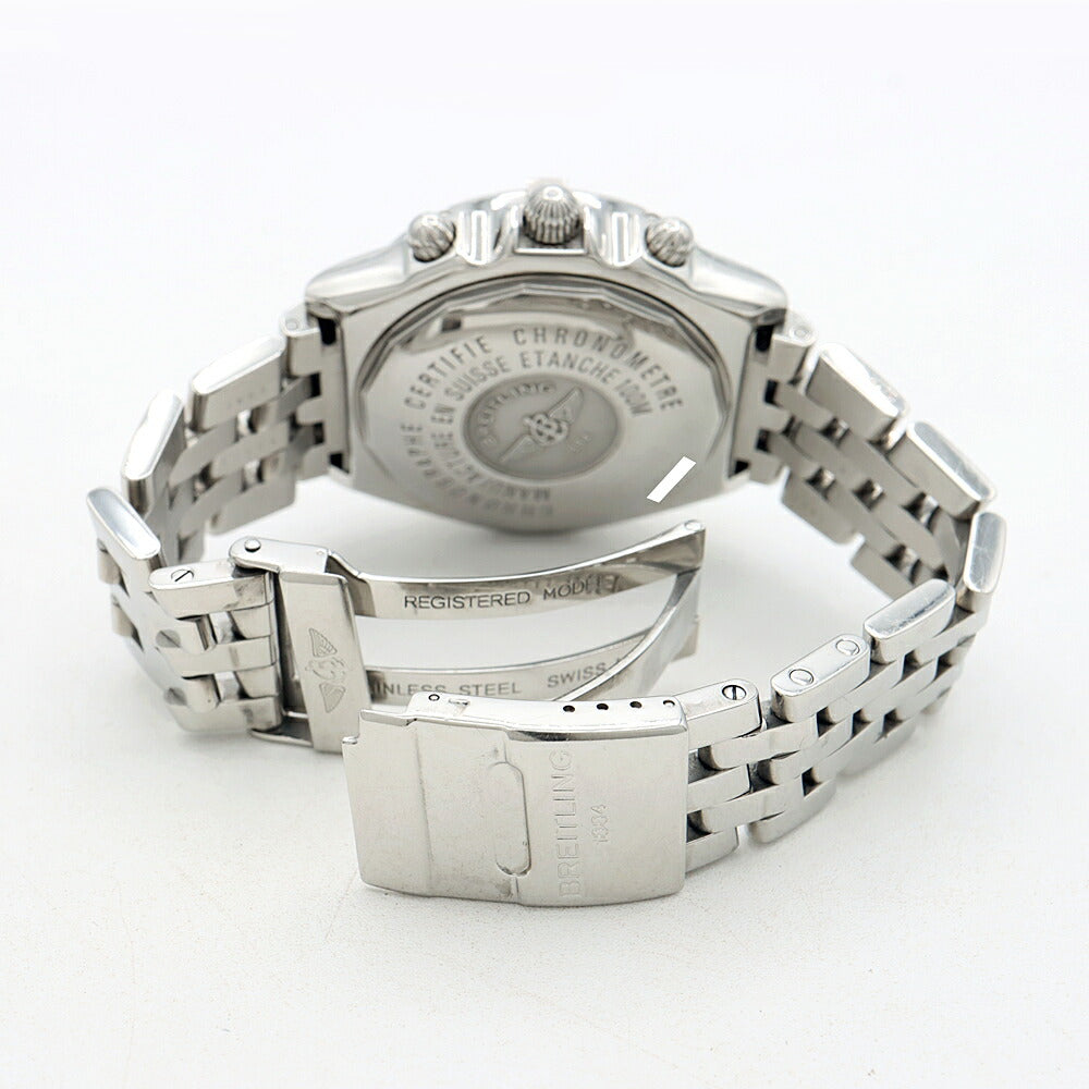 内部点検済 BREITLING ブライトリング クロスウィンド A13355 クロノグラフ 100m防水 デイト 白 ホワイト SS ステンレス メンズ 自動巻き【6ヶ月保証】【腕時計】【中古】