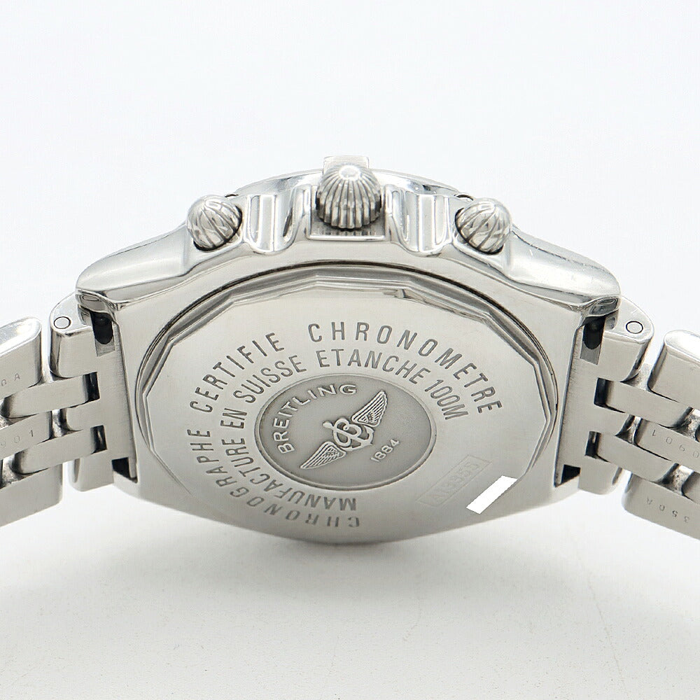内部点検済 BREITLING ブライトリング クロスウィンド A13355 クロノグラフ 100m防水 デイト 白 ホワイト SS ステンレス メンズ 自動巻き【6ヶ月保証】【腕時計】【中古】