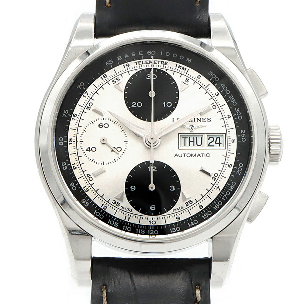 LONGINES ロンジン ヘリテージ 1954 クロノグラフ L2.747.4 デイデイト 50m防水 シルバー SS ステンレス 純正尾錠 メンズ 自動巻き【6ヶ月保証】【腕時計】【中古】
