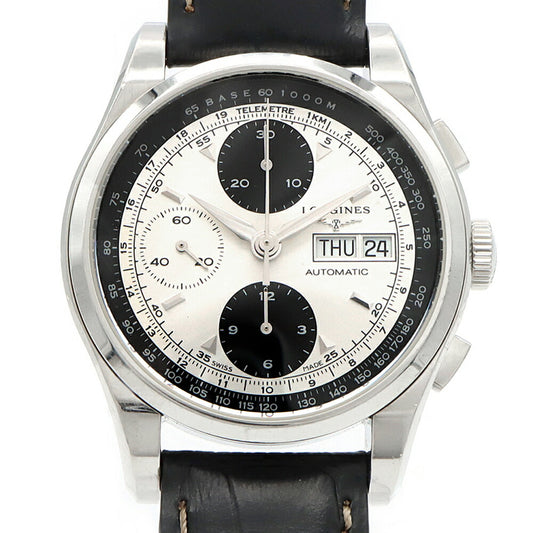 LONGINES ロンジン ヘリテージ 1954 クロノグラフ L2.747.4 デイデイト 50m防水 シルバー SS ステンレス 純正尾錠 メンズ 自動巻き【6ヶ月保証】【腕時計】【中古】