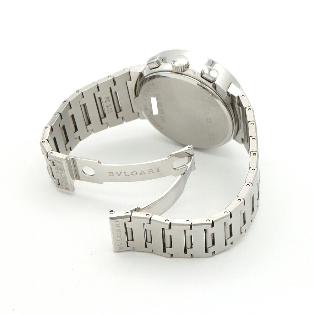 内部点検済 BVLGARI ブルガリ ブルガリブルガリ クロノグラフ BB38SSCH デイト 30m防水 黒 ブラック SS ステンレス メンズ 自動巻き【6ヶ月保証】【腕時計】【中古】