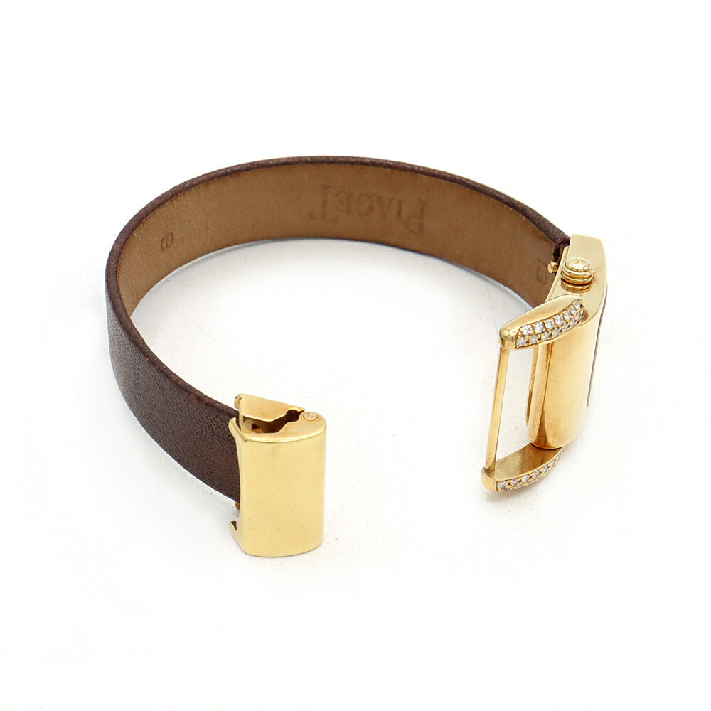 電池交換済 PIAGET ピアジェ ミスプロトコール ダイヤ文字盤 P10102 純正ダイヤモンド K18YG イエローゴールド 金無垢 純正ベルト 純正K18YG尾錠 レディース クォーツ【6ヶ月保証】【腕時計】【中古】